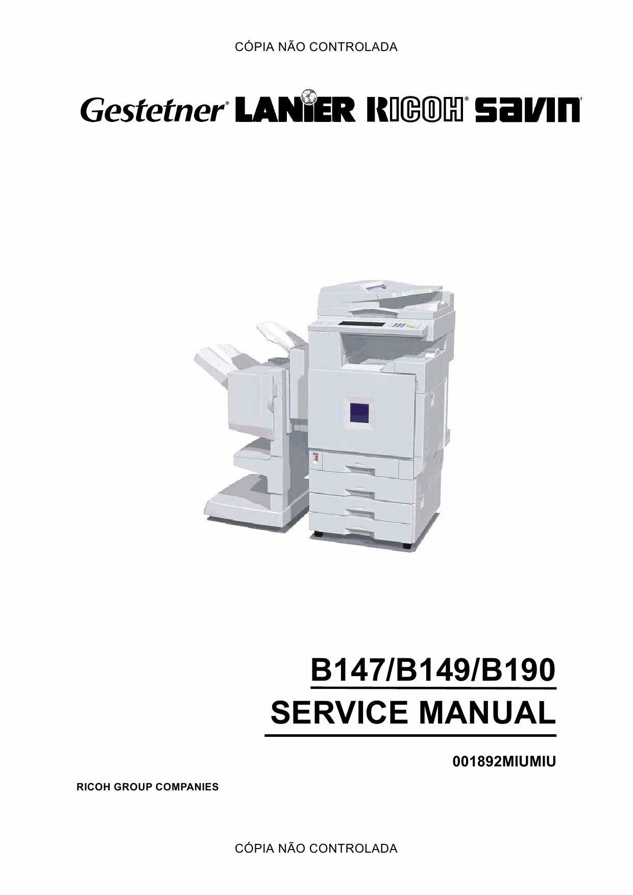 RICOH Aficio 2228C 2232C 2238C B147 B149 B190 Service Manual-1